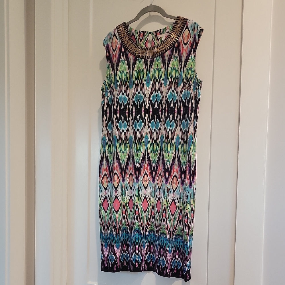Multicolor Sleeveless Patterned Dress